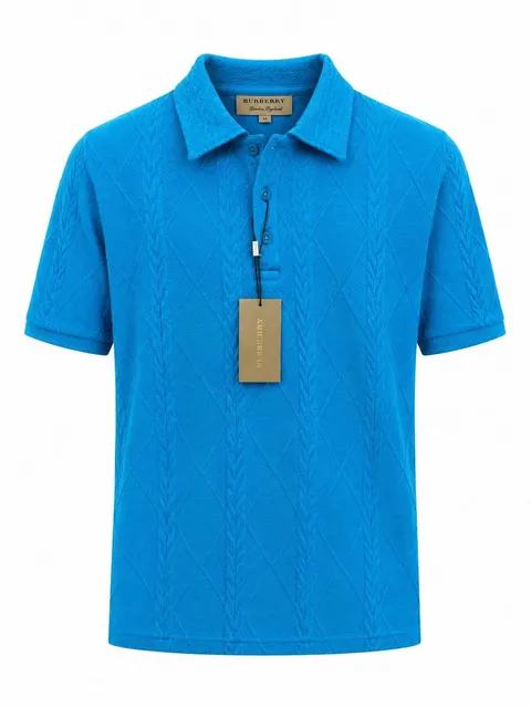 Burberry Knitted Polo Shirt - Blu